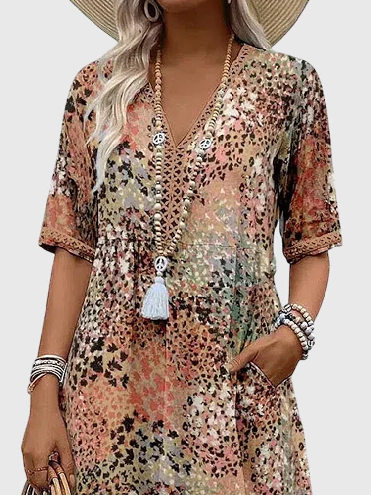 Yvonna™ | Floral Midi Dress for Special Occasions