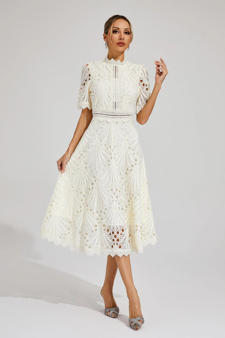 Chic Lace Midi Dress for Weddings & Events