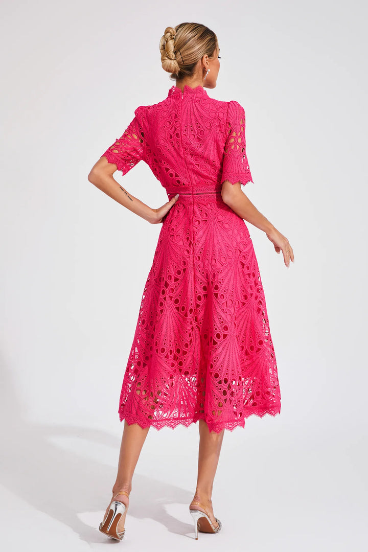 Chic Lace Midi Dress for Weddings & Events